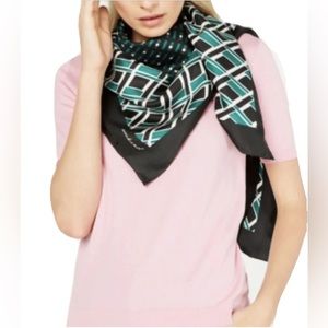 Max Mara Feather Print Silk Square Scarf